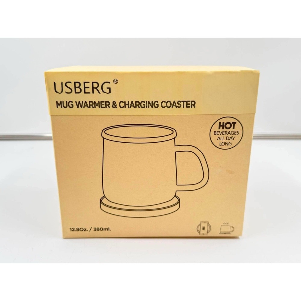 131°F Smart-Warming Ceramic Cup with Leak-Resistant Lid, 15W Wireless Charger...